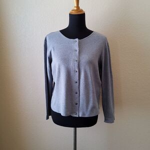 Eileen Fisher Cardigan Knit Sweater Size PS Grey